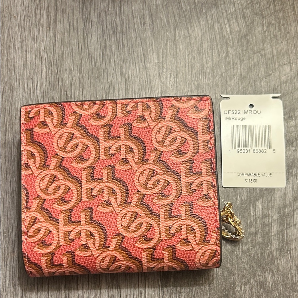 NWT Coach Pink and Brown Patterned Wallet - Picture 3 of 4